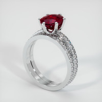 2.05 Ct. Ruby Ring, 14K White Gold 2