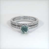 0.74 Ct. Sapphire Ring, 14K White Gold 1