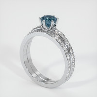0.90 Ct. Sapphire Ring, 18K White Gold 2
