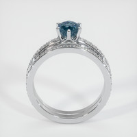 0.90 Ct. Greenish Blue Sapphire Ring, 18K White Gold 3
