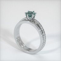 0.74 Ct. Sapphire Ring, 18K White Gold 2