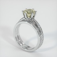 1.39 Ct. Yellow Sapphire Ring, 18K White Gold 2