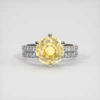 5.08 Ct. Yellow Sapphire Ring, 18K White Gold 1