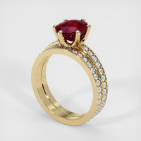 2.50 Ct. Ruby Ring, 18K Yellow Gold 2