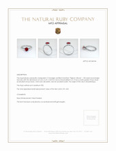 Ruby Ring 1.08 Ct., Platinum 950 Appraisal