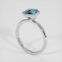1.42 Ct. Greenish Blue Sapphire Ring, Platinum 950 2