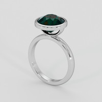 5.06 Ct. Bluish Green Sapphire Ring, Platinum 950 2