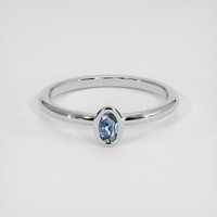 0.23 Ct. Greenish Blue Sapphire Ring, Platinum 950 1