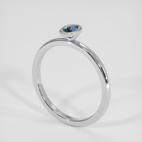 0.23 Ct. Greenish Blue Sapphire Ring, Platinum 950 2