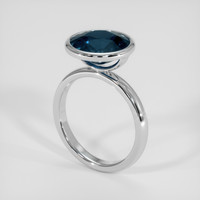 5.03 Ct. Bluish Green Sapphire Ring, Platinum 950 2