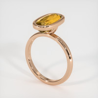 3.64 Ct. Orangish Yellow Precious Topaz Ring, 18K Rose Gold 2