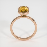 3.64 Ct. Orangish Yellow Precious Topaz Ring, 18K Rose Gold 3