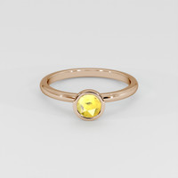 0.58 Ct. Yellow Sapphire Ring, 18K Rose Gold 1