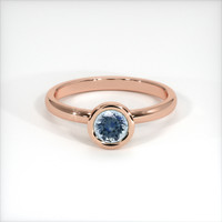 0.58 Ct. Greyish Blue Sapphire Ring, 18K Rose Gold 1