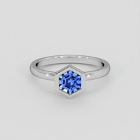 1.06 Ct. Blue Sapphire Ring, 10K White Gold 1