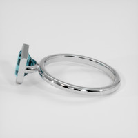 1.42 Ct. Greenish Blue Sapphire Ring, 14K White Gold 4