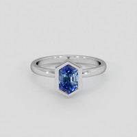1.56 Ct. Blue Sapphire Ring, 14K White Gold 1