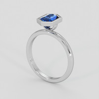 1.56 Ct. Blue Sapphire Ring, 14K White Gold 2