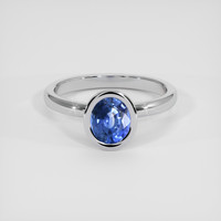 1.48 Ct. Blue Sapphire Ring, 14K White Gold 1
