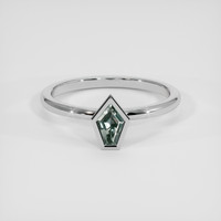 0.46 Ct. Bluish Green Sapphire Ring, 14K White Gold 1