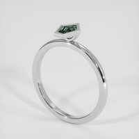 0.46 Ct. Bluish Green Sapphire Ring, 14K White Gold 2