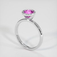 1.38 Ct. Pink Sapphire Ring, 14K White Gold 2