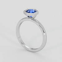 1.06 Ct. Blue Sapphire Ring, 14K White Gold 2
