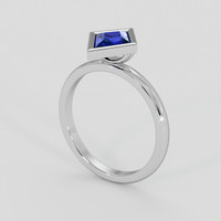 1.06 Ct. Blue Sapphire Ring, 14K White Gold 2