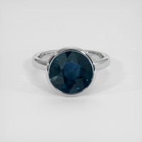 5.03 Ct. Bluish Green Sapphire Ring, 14K White Gold 1