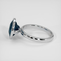 5.03 Ct. Bluish Green Sapphire Ring, 14K White Gold 4