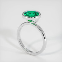 2.16 Ct. Emerald Ring, 18K White Gold 2