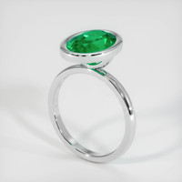 2.91 Ct. Emerald Ring, 18K White Gold 2