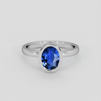 1.39 Ct. Blue Sapphire Ring, 18K White Gold 1