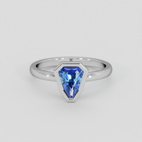 1.04 Ct. Blue Sapphire Ring, 18K White Gold 1