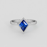 1.06 Ct. Blue Sapphire Ring, 18K White Gold 1