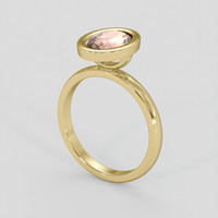 2.06 Ct. Peach Sapphire Ring, 10K Yellow Gold 2
