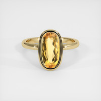 3.64 Ct. Orangish Yellow Precious Topaz Ring, 14K Yellow Gold 1
