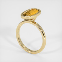 3.64 Ct. Orangish Yellow Precious Topaz Ring, 14K Yellow Gold 2