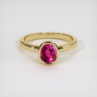 1.02 Ct. Reddish Pink Sapphire Ring, 14K Yellow Gold 1