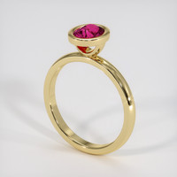 1.02 Ct. Reddish Pink Sapphire Ring, 14K Yellow Gold 2
