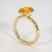 3.58 Ct. Orangish Yellow Sapphire Ring, 14K Yellow Gold 2