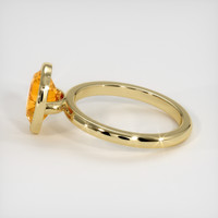 3.58 Ct. Orangish Yellow Sapphire Ring, 14K Yellow Gold 4