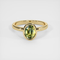 1.60 Ct. Yellowish Green Sapphire Ring, 14K Yellow Gold 1