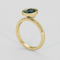 1.63 Ct. Bluish Green Sapphire Ring, 14K Yellow Gold 2