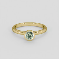 0.79 Ct. Green Sapphire Ring, 14K Yellow Gold 1