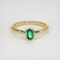 0.39 Ct. Emerald Ring, 18K Yellow Gold 1