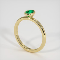 0.39 Ct. Emerald Ring, 18K Yellow Gold 2
