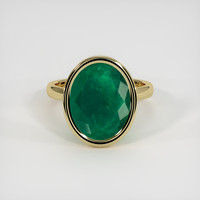 4.41 Ct. Emerald Ring, 18K Yellow Gold 1