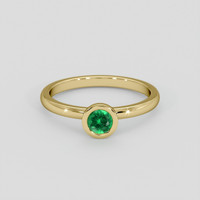 0.28 Ct. Emerald Ring, 18K Yellow Gold 1