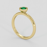 0.28 Ct. Emerald Ring, 18K Yellow Gold 2